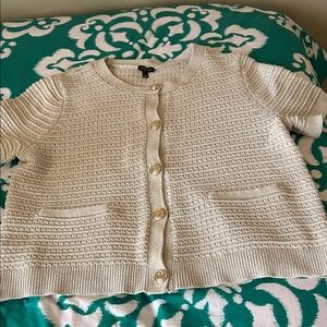 Talbots Beige Textured Knit Cardigan